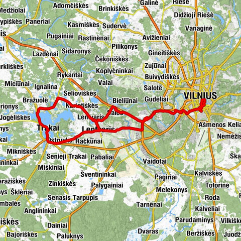Vilnius - Šventosios Dvasios bažnyčia - Trakų Švč. Dievo Motinos Gimimo cerkvė - Trakų kenesa
