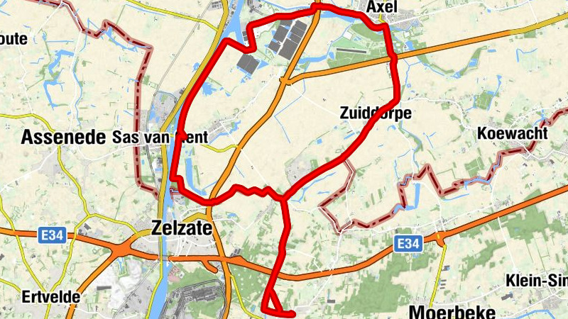 Wachtebeke - Langelede - Oudenburgse Sluis - Zelzate