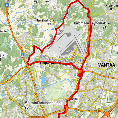 Pirjontie - Vantaa - Tuupakka - Kukonkallio