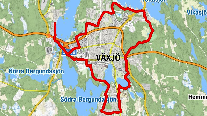 Öjaby - Helgevärma - Bergsnäs - Växjö