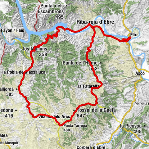 Flix - Riba-roja d'Ebre - la Pobla de Massaluca - Punta Tàrrega