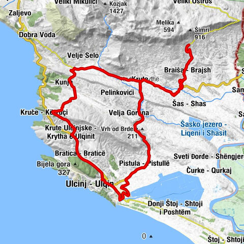 Ulcinj - Ulqin - Vitinka - Pistula - Pistullë - Gač - Gaçi