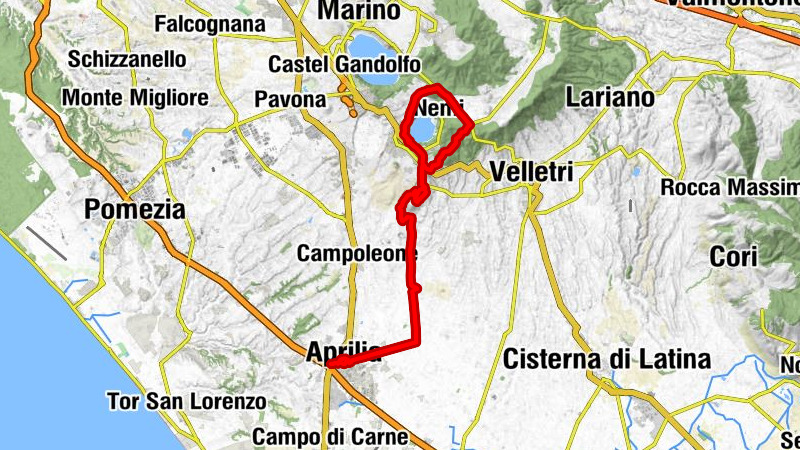 Aprilia - Lanuvio - Colle degli Impiccati