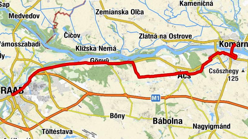 Győr - Fehér Holló étterem - Chrám Obetovania Panny Márie - Komárno