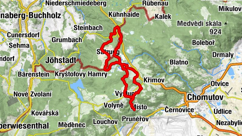 Marienberg - Skelný vrch - Novoveský vrch - U Zlatého jelena