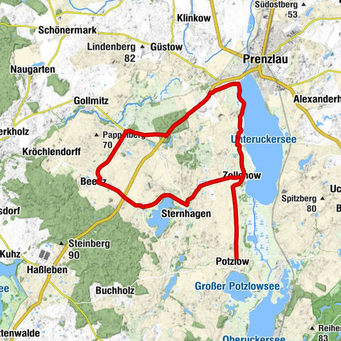 Prenzlau - Waldgaststätte "Kleine Heide" - Kirche Lindenhagen - Gollmitz