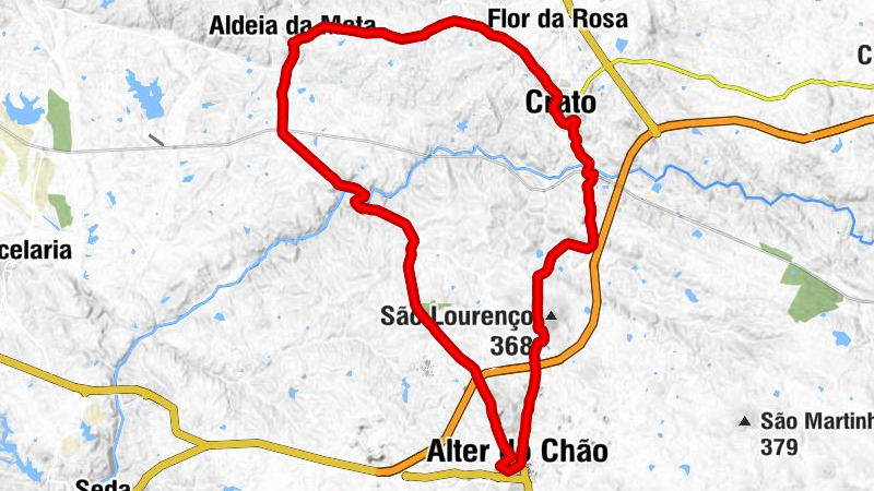Alter do Chão - Cascais - Crato e Mártires, Flor da Rosa e Vale do Peso