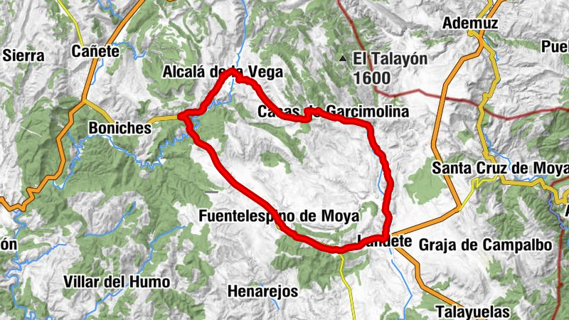 Landete - Fuentelespino de Moya - Campillos-Paravientos - Huertos de Moya