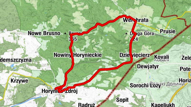 Horyniec-Zdrój - Browar Zdrojowy “Aleksandrówka” - Kaplica (grobowiec) rodziny Ponińskich - Kościół pw. Świętego Józefa Robotnika w Werchracie