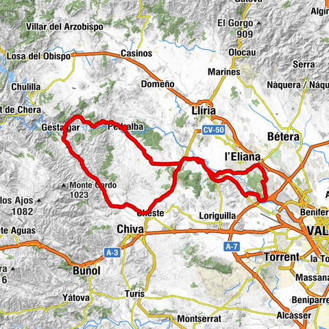 la Vallesa - Riba-roja de Túria - Vilamarxant - Puerto del Gabaldón