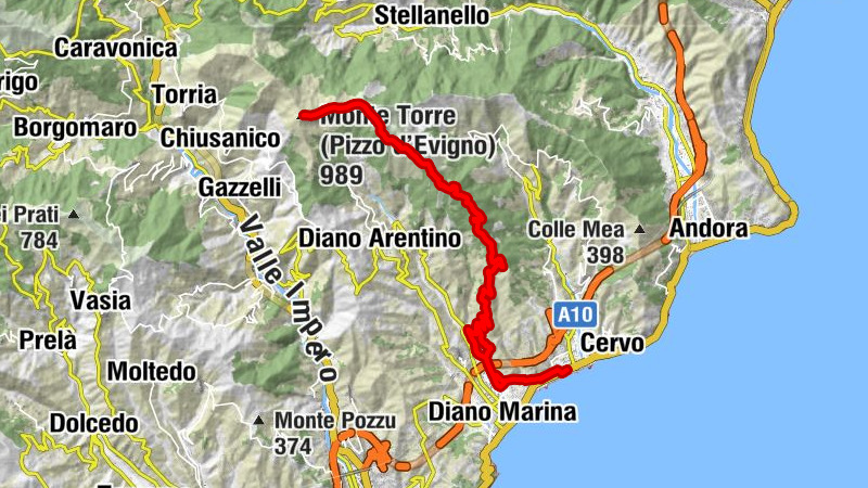 San Bartolomeo al Mare - Monte Quagli - Monte Lago - Monte Torre (Pizzo d'Evigno)