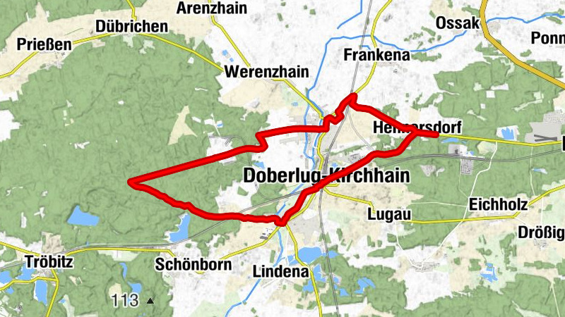 Hennersdorf - Kirchhain - Klosterschänke am Schloß Doberlug - Doberlug-Kirchhain
