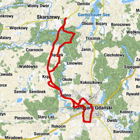 Nygut - Krąg - Żabno - Starogard Gdański