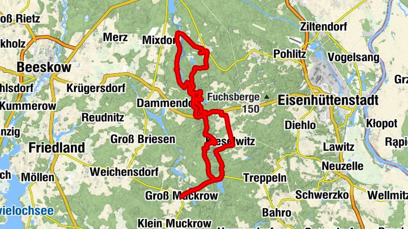 Groß Muckrow - Finkenberg - Zum Schlaubetal - Kranichberg