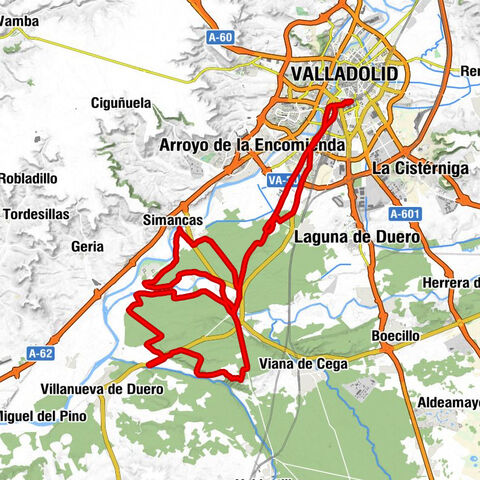 Valladolid - Campo Grande - Valladolid - Pinarillo - Badarroyo