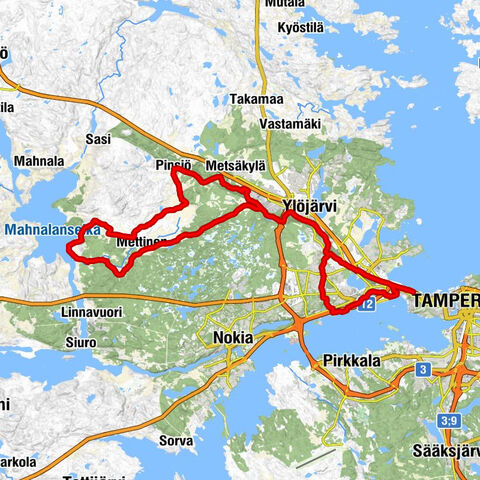 Santalahti - Puisto-Kaarila - Ylöjärvi - Tampere