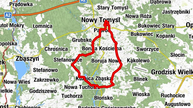 Paproć - Nowy Tomyśl - Chojnickie Górki
