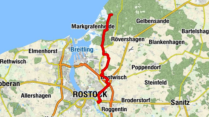 Weißes Kreuz - Rostock - Neu Bartelsdorf - Stuthof