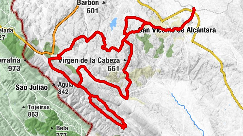 Estación de San Vicente de Alcántara - San Vicente de Alcántara - Las Lanchuelas - Puerto de Aguas Claras