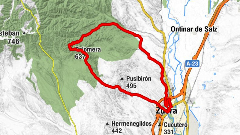 Zuera - Parque Las Balsas - Loma Palomera;Observatorio La Palomera - Palomera