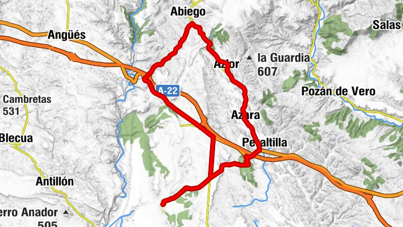 Barbuñales - Peraltilla - Azara - Azlor