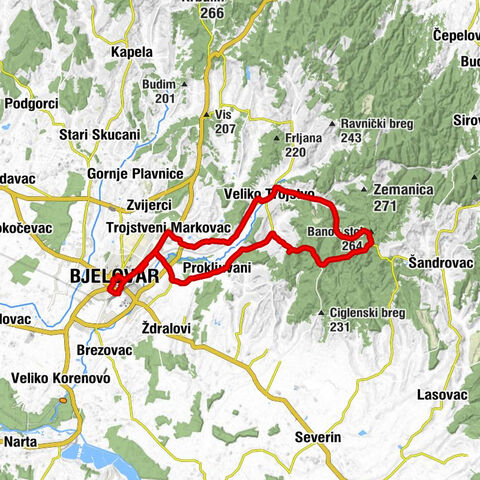 Bjelovar - Kamenitovac - Mačjak - Banov stol