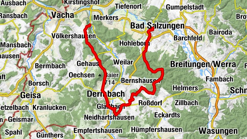 Hike from Dietlas to Bad Salzungen via the Hochrhöner