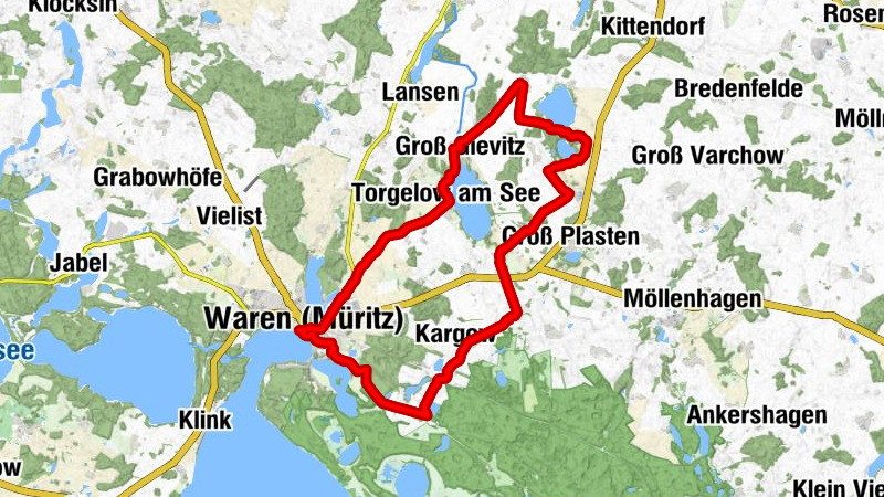 Federow - Kargow-Unterdorf - Kargow - Waren (Müritz)
