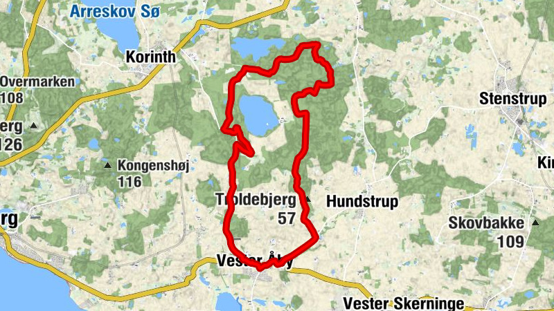 Vester Åby - Lusebjerg - Gundestrup - Vester Åby Kirke