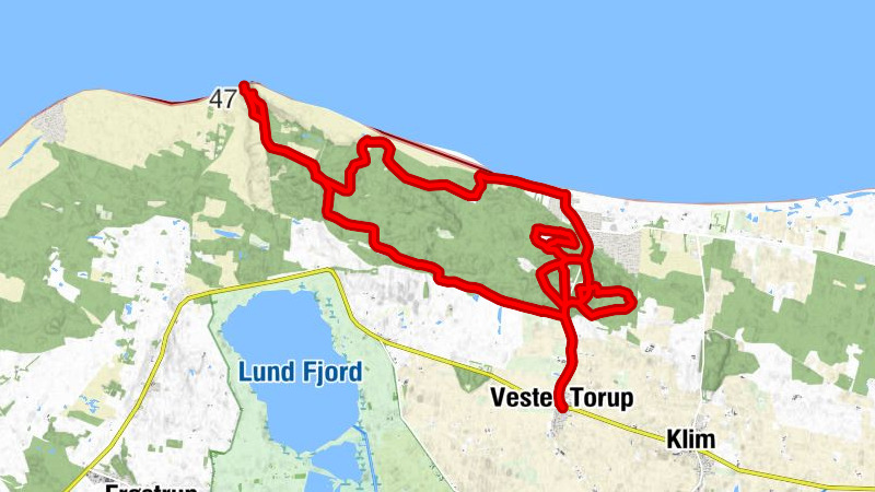 Vester Torup - Thorup Strand - Torup Stenbjerg - Kløv