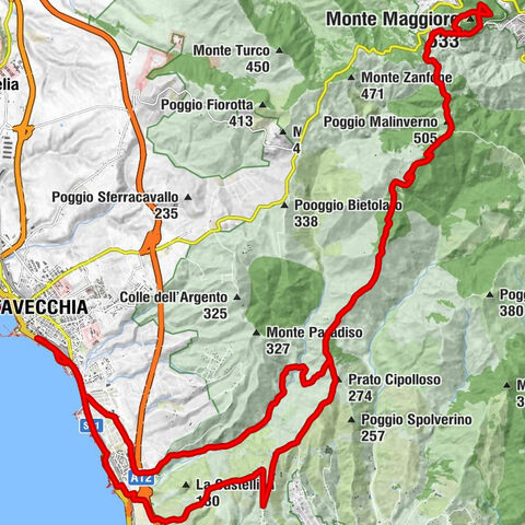 Civitavecchia - Poggio Malinverno - Monte Urbano - Monte Maggiore
