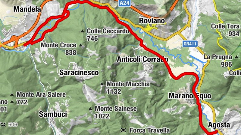 Valle dell'Aniene-Mandela-Sambuci - Osteria della Spiaggia - Madonna del Giglio - Villaggio ACEA