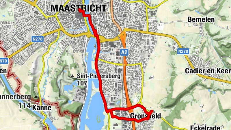 Gronsveld - La Barceloneta - Maastricht - De Dwaze Herder