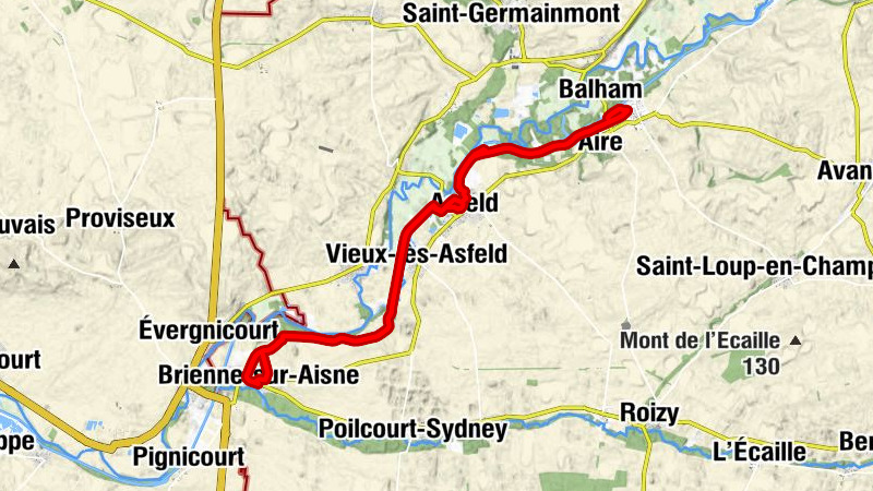 Brienne-sur-Aisne - Vieux-lès-Asfeld - Asfeld - Aire