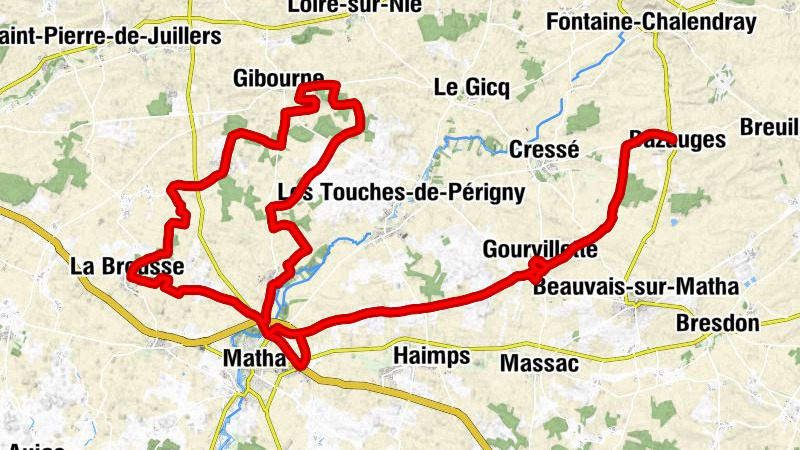 Bazauges - La Borderie - Les Chérauds - Gourvillette
