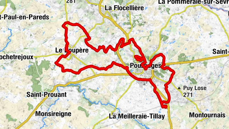 La Meilleraie-Tillay - La Barre Pillotte - Bois de la Folie - Les Viallières