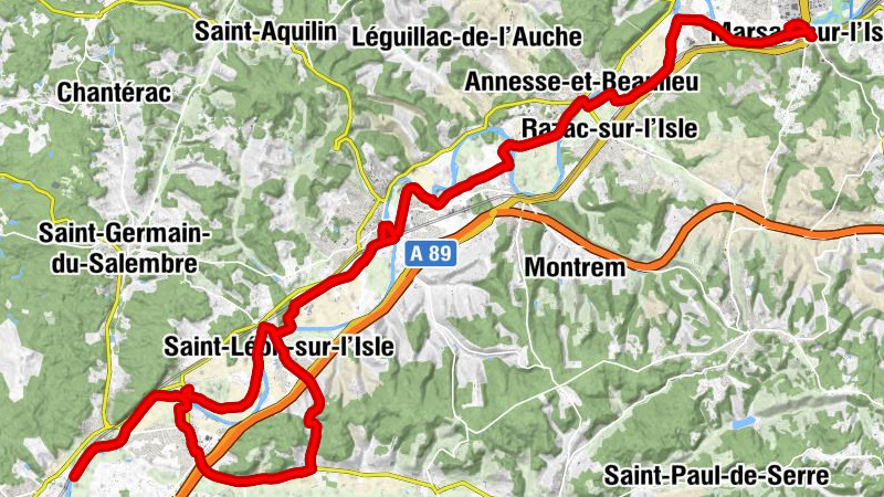 Gare de Marsac-sur-l'Isle - L'olivier - Église Saint-Léon - Église Saint-Pierre-et-Saint-Paul