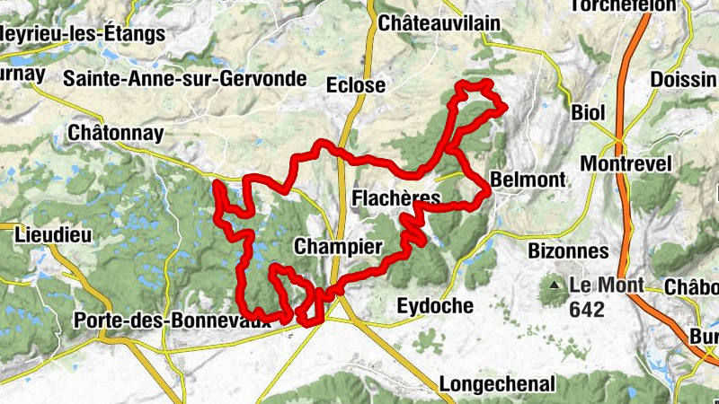 Vernondière - Flachères - Les Effeuillers - La Bâtie