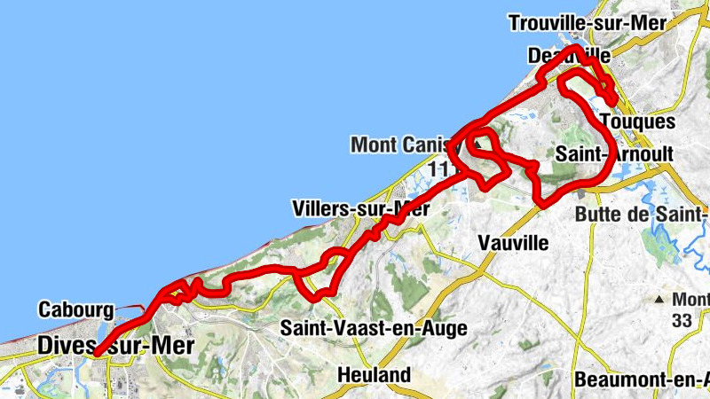 Dives - Cabourg - Temple - Butte de Houlgate - Mont Canisy