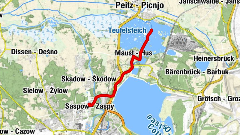 Saspow - Zaspy - Willmersdorf - Rogozno - Maust - Hus - Maustmühle