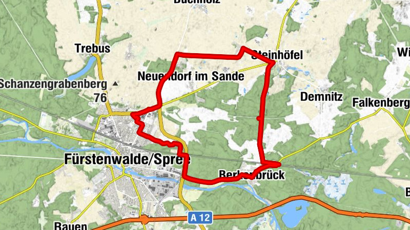 Berkenbrück - Steinhöfel - Vorwerk Steinhöfel - Fürstenwalde/Spree