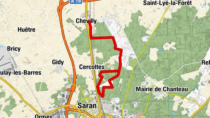 Chevilly - Les Champs de Nibelle - Les Villepions-nord - Bois du Chene Brule