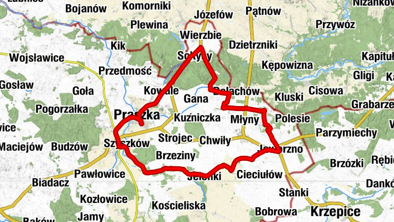 Praszka - Kościół pw. św. Marcina - Kaplica pw. św. Jana Chrzciciela - Gorzów Śląski