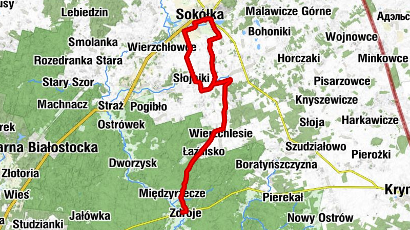 Sokółka - Nowa Kamionka - Wojnachy