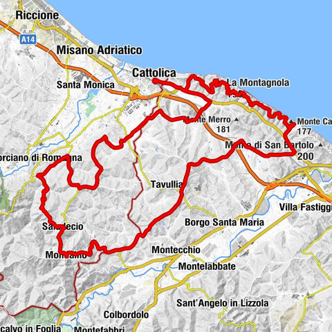 Cattolica - Monte Trebbio - La Montagnola - Cattolica-San Giovanni-Gabicce
