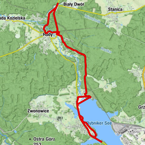 Przerycie - Kościół św. Marii Magdaleny - Bar Przystań - Bazylika Wniebowzięcia Najświętszej Maryi Panny