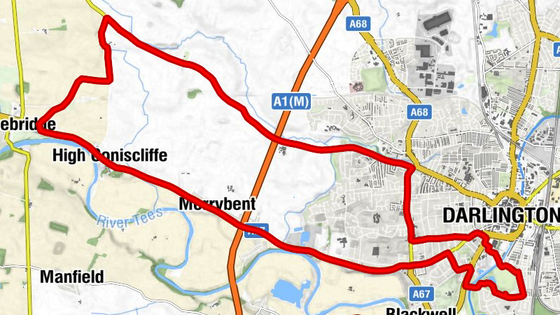 Darlington - Piercebridge - Low Coniscliffe and Merrybent