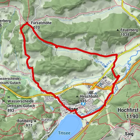 From Titisee to Neustadt and back via idyllic Spriegelsbach