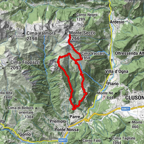 Periplo Parre, Monte Vaccaro, Monte Secco