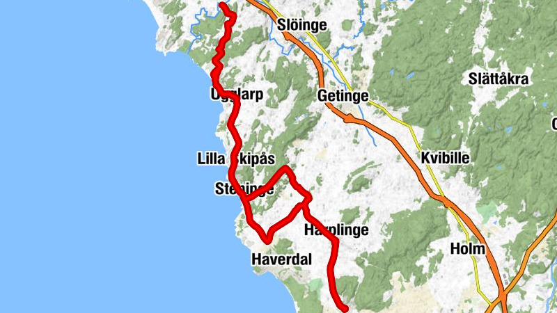 Halmstads kommun - Gullbrandstorp - Åkersholm - Skepparstugan